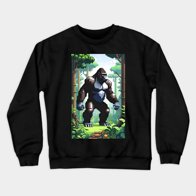 Pixel Art - Gorilla Crewneck Sweatshirt by Voodoo Production